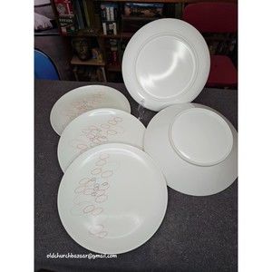 Vtg 60's Melamine Melmac Circle 4-Dinner Plates/1-Serving Lrg Bowl